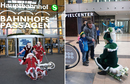 Weihnachtswichtel zum Weihnachtsshopping in den Bahnhofspassagen Potsdam 