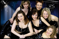Ladies band sextet plays varied background music