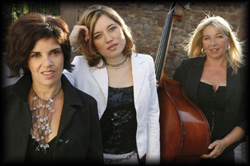 Jazz ladies trio with saxophone, bass and guitar