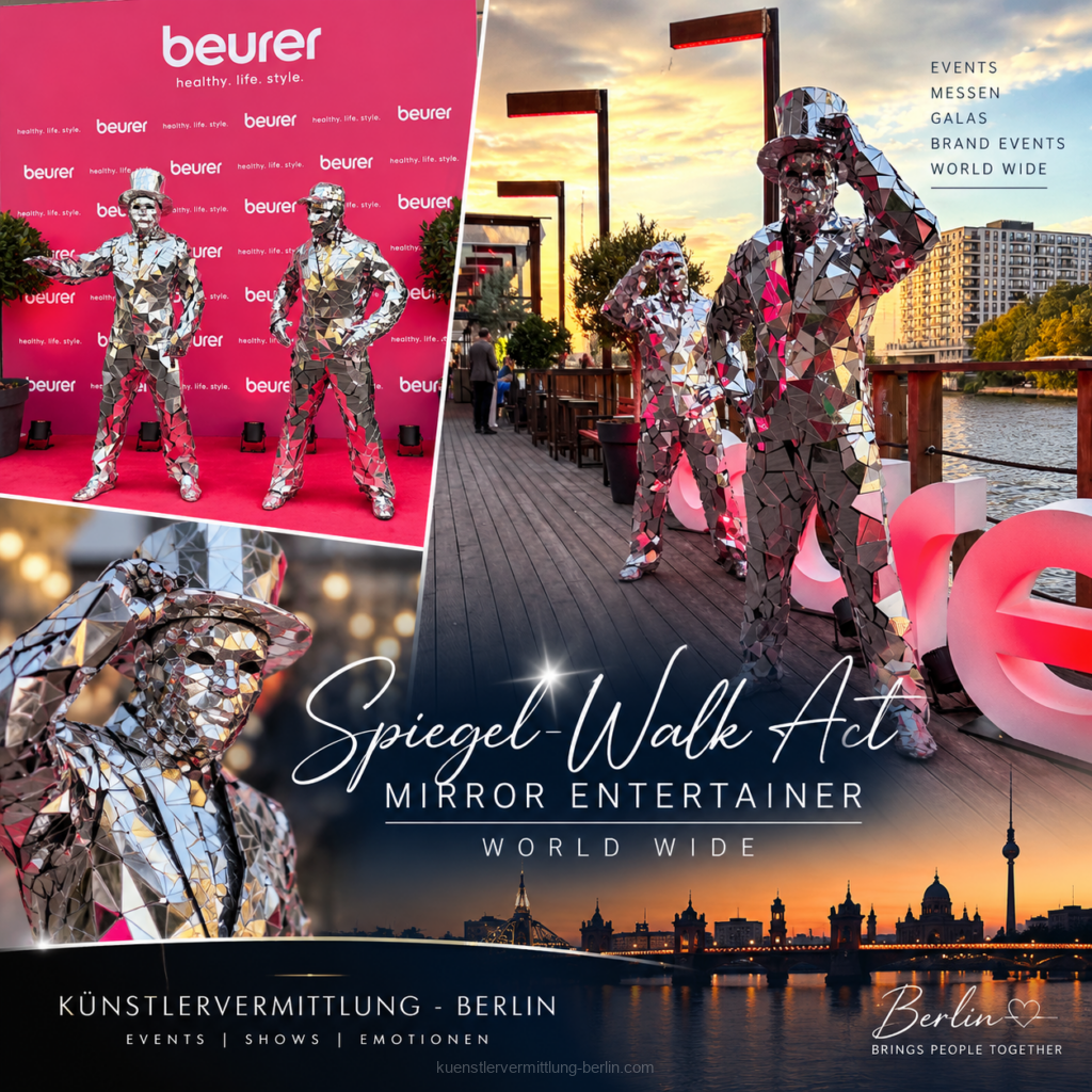 Mirror Entertainer und Spiegel Walk Act für Events in Berlin und weltweit