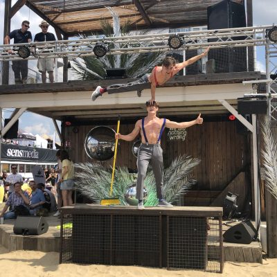 Floor acrobatics.Strength acrobatics